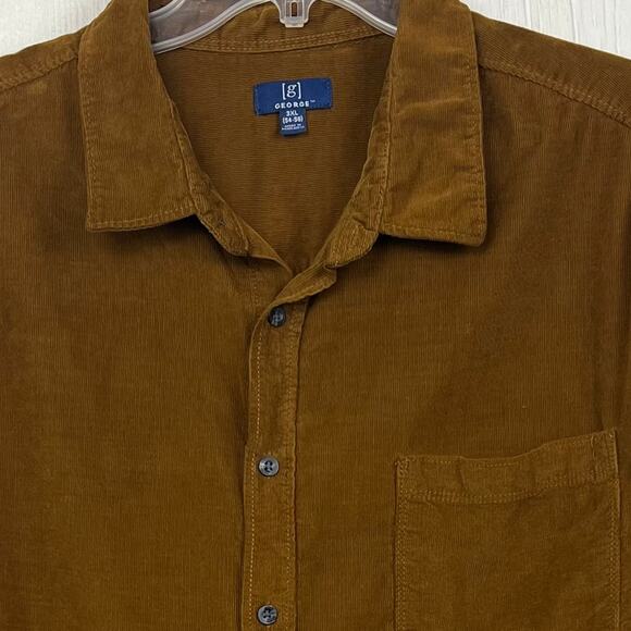 George Corduroy Shirt men’s 3XL (54-56)
button up coffee Cake brown long sleeve - Picture 3 of 5
